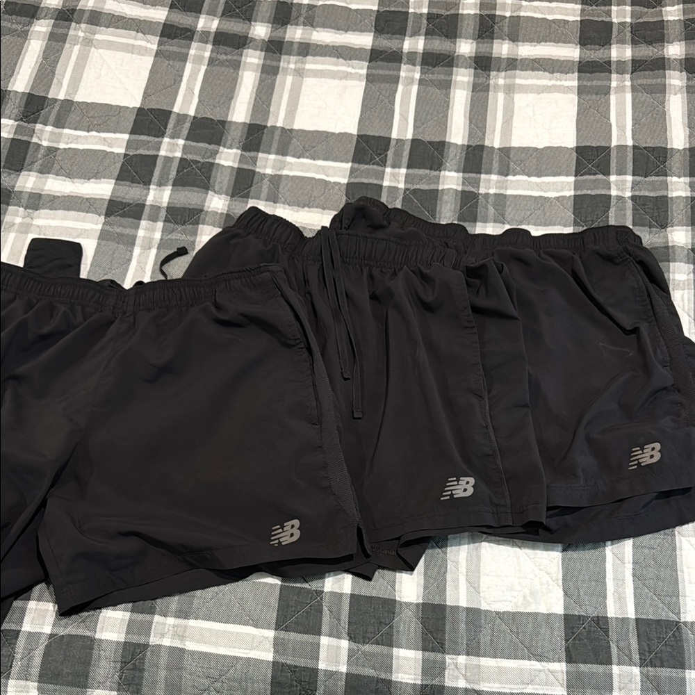 LOT OF 3 | New Balance Black Athletic Shorts Men's M: 5-inch inseam